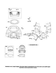 Housing/Cover/Plate Diagram and Parts List for 44K700 0026-0124 Briggs and Stratton Engine